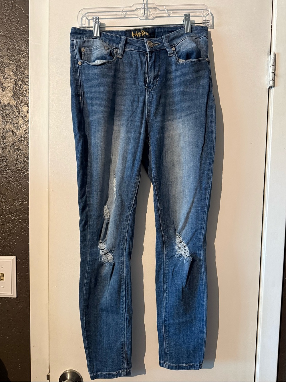 INDIGO REIN Women’s Distressed Blue Skinny Jeans